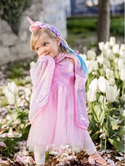 Cape à paillettes rose princesse pour enfant 5-6 ans de Great Pretenders